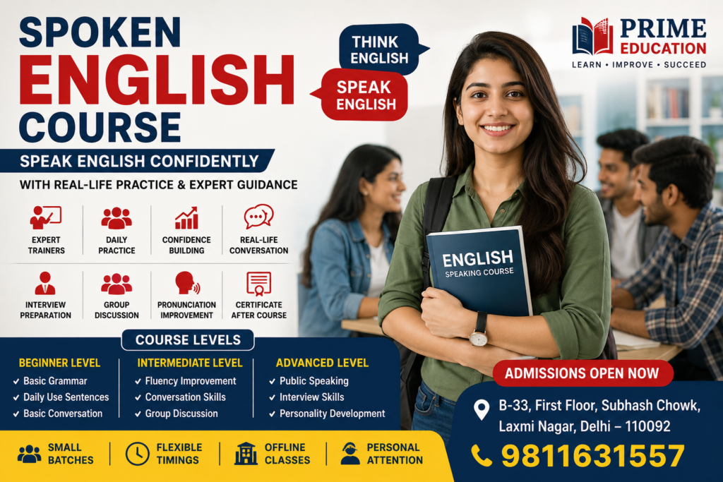 Students learning at Best English Spoken Classes in Laxmi Nagar Delhi